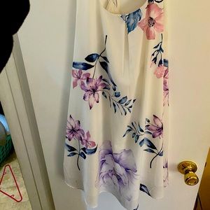 Floral print mini strappy mini dress